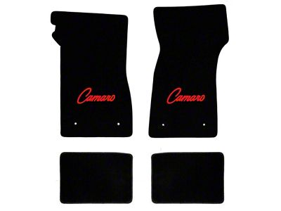 1968-1969 Camaro Lloyds Ultimat Black Front/Rear Floor Mats Red Camaro