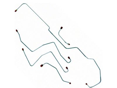 1968-1969 Mustang OEM Steel Power Front Drum Brake Line Kit, 5-Piece (Power Front Drum Brakes)