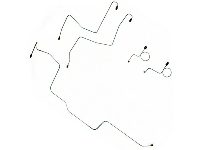1968-1969 Mustang Stainless Steel Manual Front Drum Brake Line Kit, 5-Piece (Manual Front Drum Brakes)