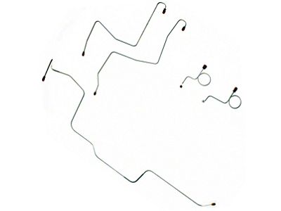 1968-1969 Mustang Stainless Steel Manual Front Drum Brake Line Kit, 5-Piece (Manual Front Drum Brakes)