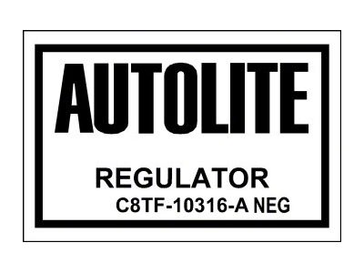1968-1970 Mustang High Performance Voltage Regulator Decal