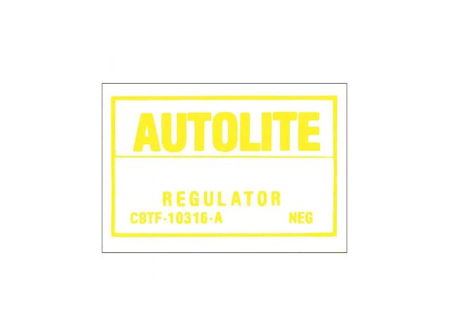1968-1970 Mustang Voltage Regulator Decal for Cars with A/C Through Early 1970