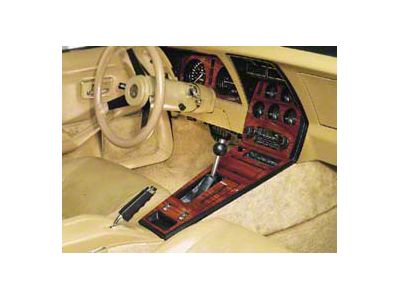 Center Dash &Console Trim Kit,No A/C,Rosewood,1968-71