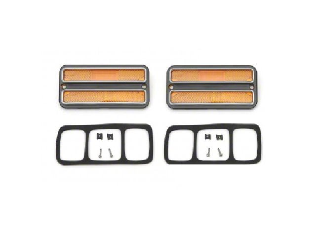 Front Side Marker Light, w/Chrm Bezel, KtCustom/Deluxe,68-72