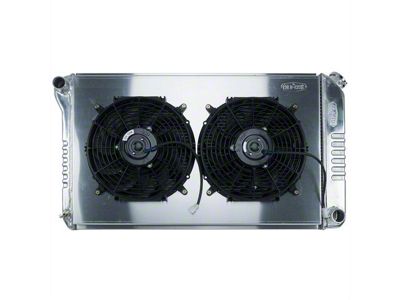 1968-1972 Cutlass / 442 Cold Case Performance Aluminum Radiator & Dual 12 Fan Kit, Big 2 Row, V8 With Manual Transmission