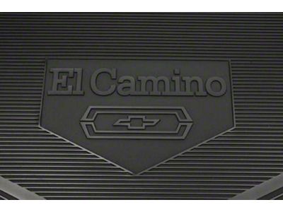 1968-1972 El Camino Legendary Floor Mats, Vintage Rubber, Block Letters With Bowtie, Show Correct