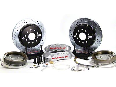 Baer Pro+ Rear Big Brake Kit with 14-Inch Rotors; Silver Calipers (68-72 2WD F-100 w/ Ford 9-Inch Early Big Bearing Housing Ends)