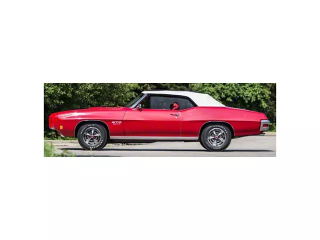 1968-1972 LeMans & 1968-71 GTO White Convertible Top With Tinted Glass Rear Window