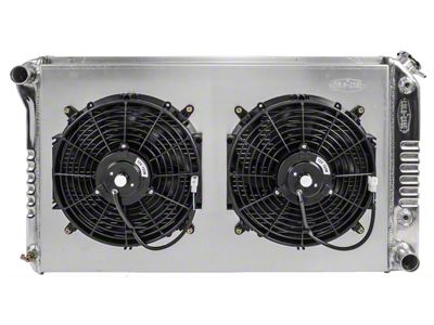 1968-1972 Lemans / GTO, 1969-1971 Grand Prix Cold Case Performance Aluminum Radiator & Dual 12 Fan Kit, Big 2 Row, V8 With Automatic Transmission