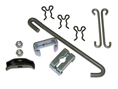 1968-1972 Pontiac GTO / 442 / GS TH400 Parking Brake Cable Hardware Kit With C Side Hooks, 11pc
