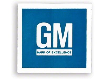 Door Decal,GM Mark Of Excellence, 1968-1974