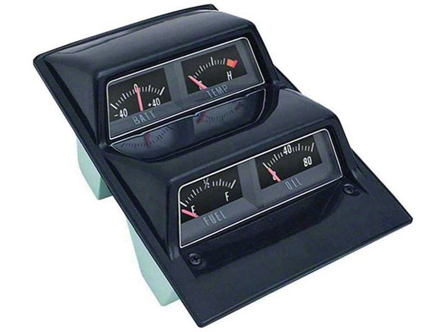 1968-1974 Chevy Nova Console Gauge Assembly, Black