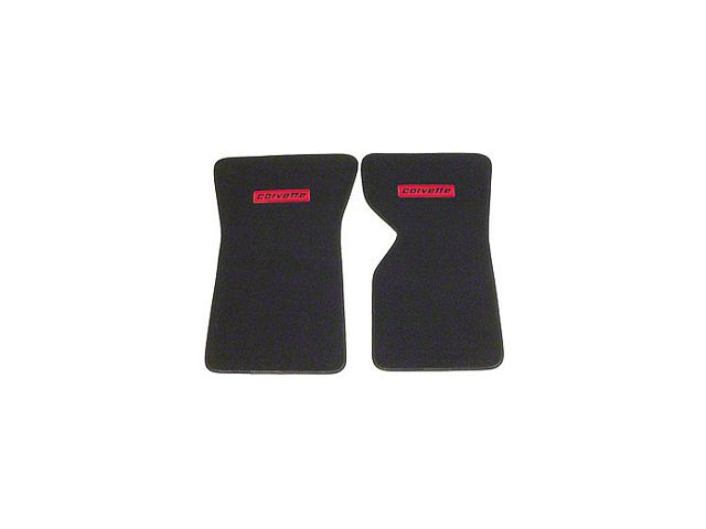 1968-1976 Corvette Black Floor Mats 80/20 Loop With Embroidered 07 Emblem