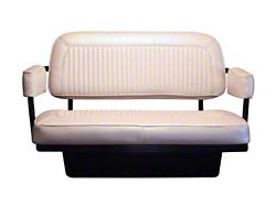Assembled Rear Jump Seat With Storage Compartment, White Vinyl (68-77 Bronco)