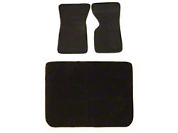 Floor & Cargo Mat Set, Basic Black, Cut-Pile, 1968-1982
