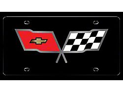 1968-1982 Corvette License Plate Acrylic With C3 Crossed-Flags Logo