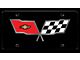 1968-1982 Corvette License Plate Acrylic With C3 Crossed-Flags Logo