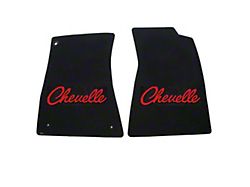 1968-69 Chevelle Lloyds Ultimat Black Front Floor Mats Red Chevelle Logo