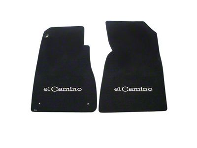 1968-69 El Camino Lloyds Ultimat Black Floor Mats Silver El Camino Logo