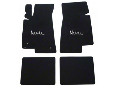 1968-74 Nova Lloyds Ultimat Black Front/Rear Floor Mats With Silver Nova Logo