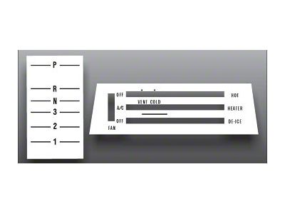 1968 Chevrolet Camaro White Face Heater Control Overlay HVAC