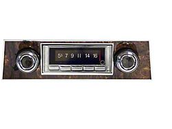 Custom Autosound USA-740 Series Radio with Bluetooth; Burlwood Bezel (1968 Firebrid)