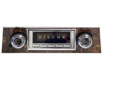 Custom Autosound USA-740 Series Radio with Bluetooth; Burlwood Bezel (1968 Firebrid)