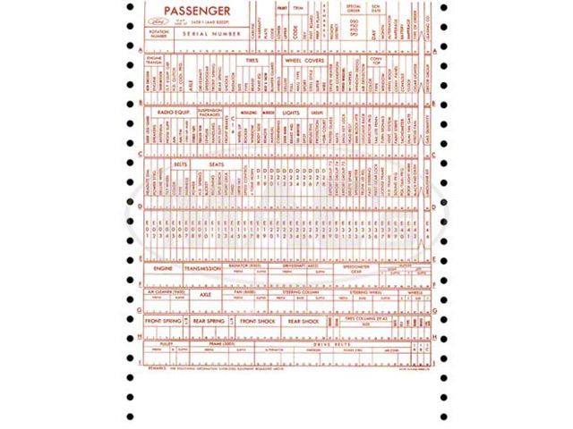 1968 Icd Build Sheet