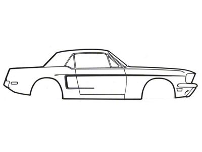 1968 Mustang Exterior C-Stripe Kit, Gold Non-reflective