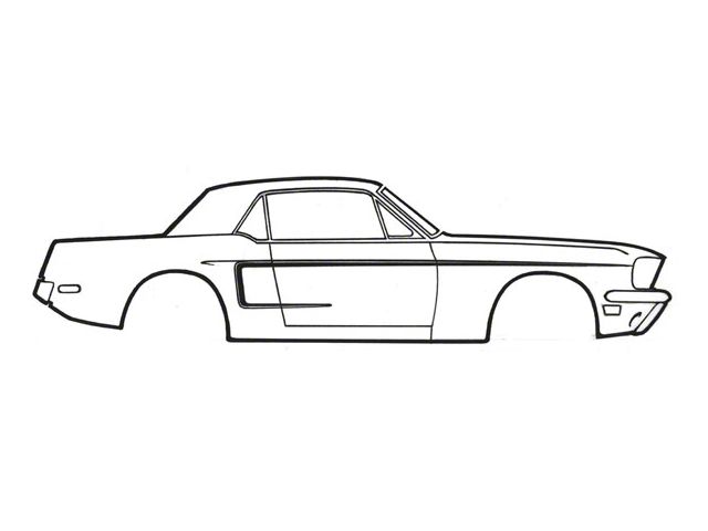 1968 Mustang Exterior C-Stripe Kit, Gold Non-reflective