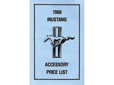 1968 Mustang New Car Accessory Price List