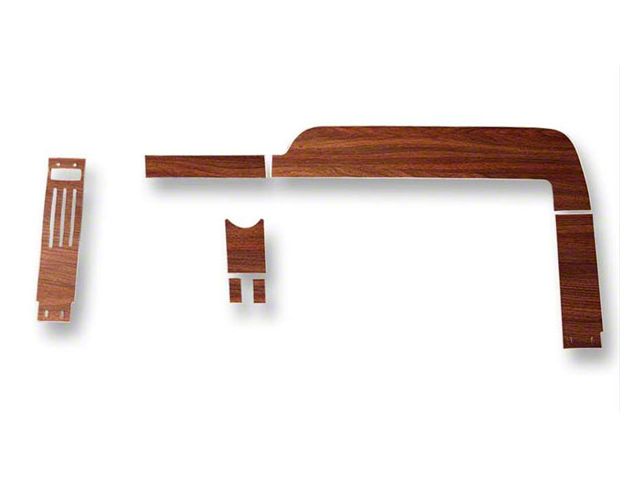 1968 Mustang Vinyl Wood Grain Dash Applique Set with Instrument Cluster Surround, 7 Pieces