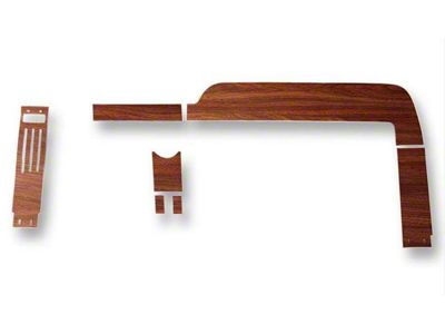 1968 Mustang Vinyl Wood Grain Dash Applique Set with Instrument Cluster Surround, 7 Pieces