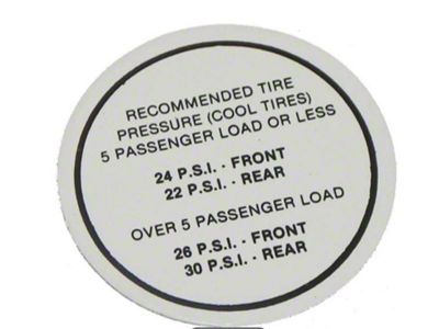 1968 Pontiac GTO/LeMans Glove Box Tire Decal 1pc