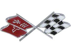 1968E Corvette Gas Door Emblem, Rivet Back 