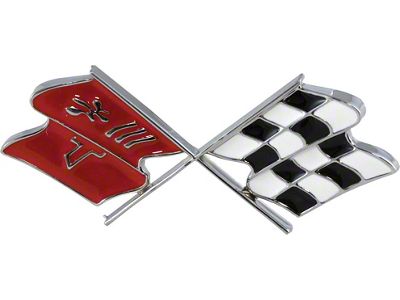 1968L-1973 Corvette Gas Door Crossed-Flags Emblem