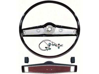1969-1970 Chevy Nova Steering Wheel Kit, Standard, Black with Black Shroud