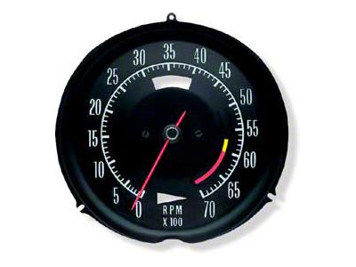 1969-1970 Corvette Tachometer 6000 Red Line