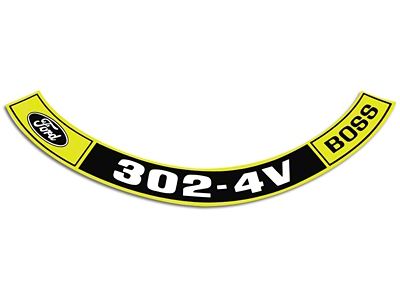 1969-1970 Mustang Air Cleaner Decal, Boss 302-4V
