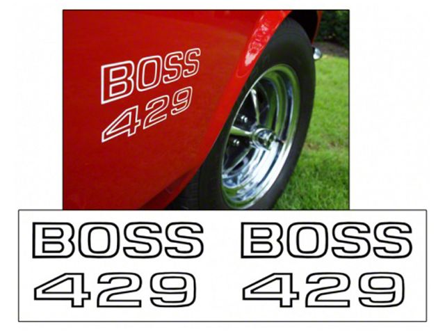 1969-1970 Mustang Boss 429 Fender Decal Set