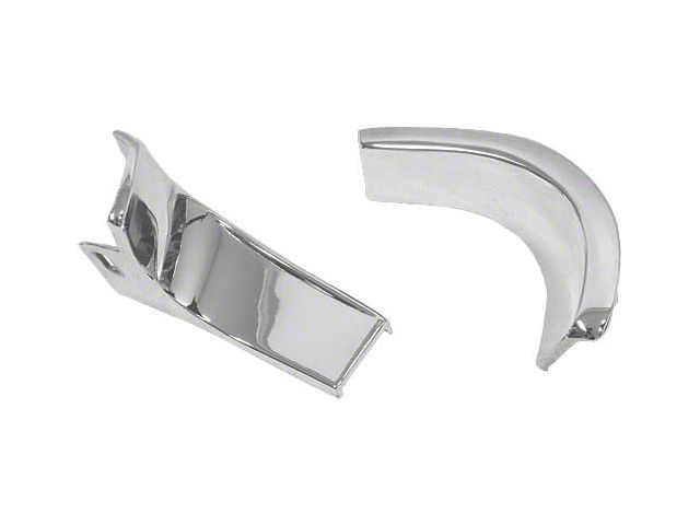 1969-1970 Mustang Coupe Chrome Outside Quarter Window Moldings, Pair