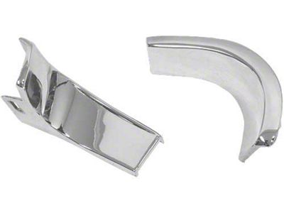 1969-1970 Mustang Coupe Chrome Outside Quarter Window Moldings, Pair