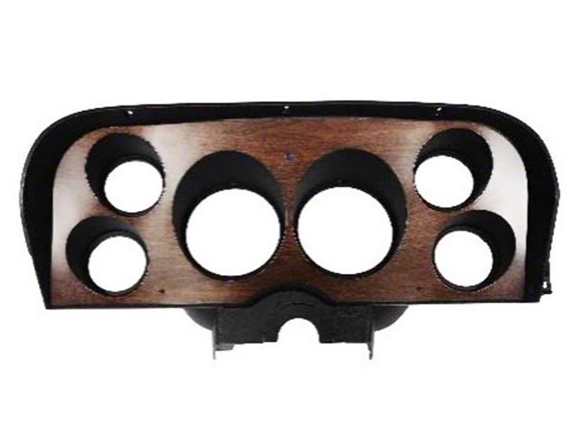 1969-1970 Mustang Custom 6-Gauge Instrument Bezel for Aftermarket Gauges, Woodgrain Finish