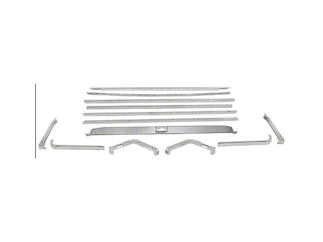 1969-1970 Mustang Fastback Fold Down Seat Molding Kit, 13 Pieces