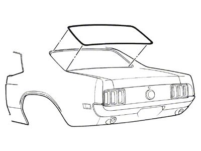 1969-1970 Mustang Hardtop Rear Window Glass