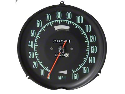 Speedometer, 160 MPH, Without Speed Warning, 69-71