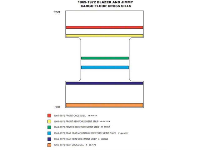 Blazer Cargo Front Cross Sill 69-72