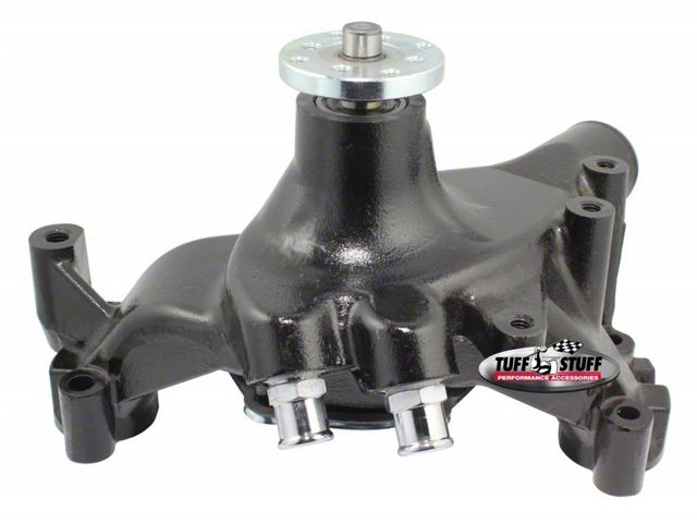1969-1972 Chevrolet Camaro SuperCool Water Pump; 7.281 in. Hub Height; 5/8 in. Pilot; Long; Reverse Rotation; 2 Threaded Water Ports; Black; For Custom Serpentine Systems Only; 1461NCREV