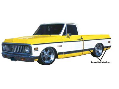 1969-72 Short Fleetside Bed Mldg kitW/Blk Insert