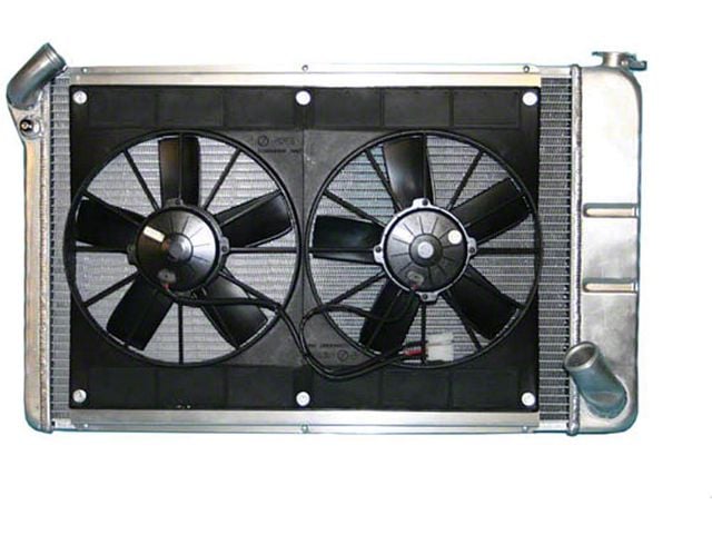 1969-1972 Corvette Aluminum Radiator And Fan Module Assembly Small Block For Cars With Manual Transmission